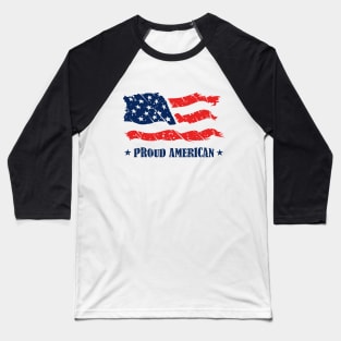 Proud American Flag Baseball T-Shirt